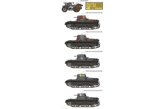 Model Kit military 13556 - German Panzer I Ausf.B & Motorcycle (1:35)