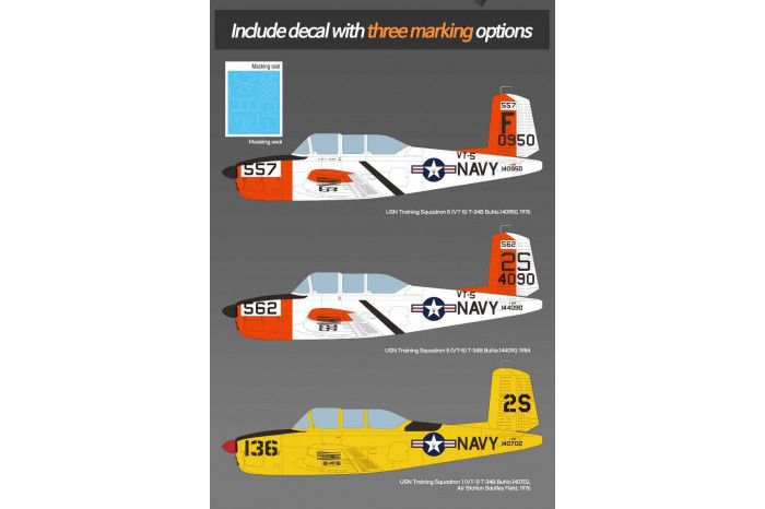 Model Kit letadlo 12361 - USN T-34B Mentor "VT-5 Training Air Wing" (1:48)