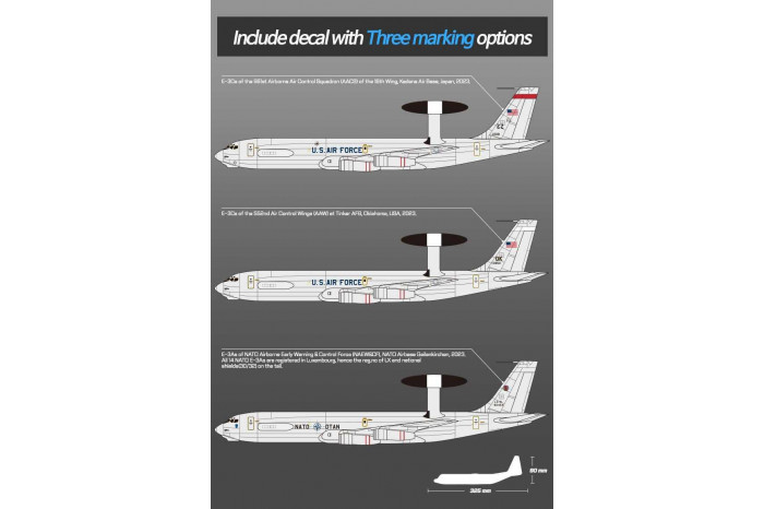 Model Kit letadlo 12629 - USAF E-3G Sentry "AEW&C" (1:144)