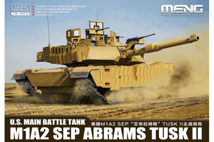 U.S. Main Battle Tank M1A2 SEP ABRAMS TUSK II (1:72) - 72-003