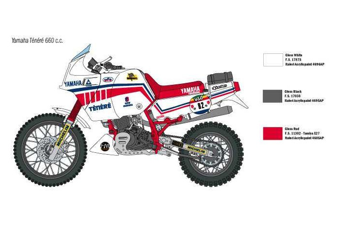 Model Kit motorka 4642 - Yamaha Tenere 660 cc Paris Dakar 1986 (1:9)