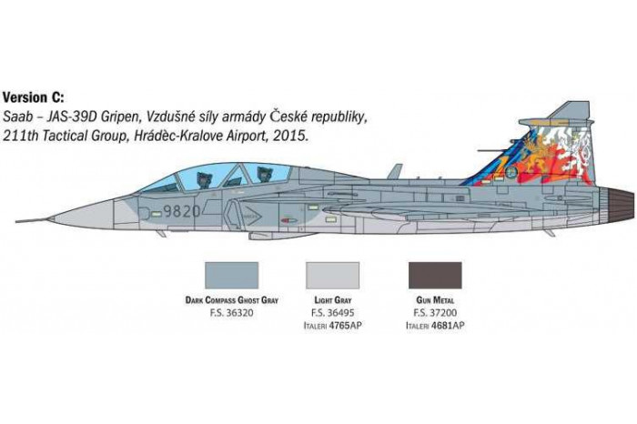 Model Kit letadlo 2664 - JAS 39 GRIPEN TWIN SEATER (1:48)