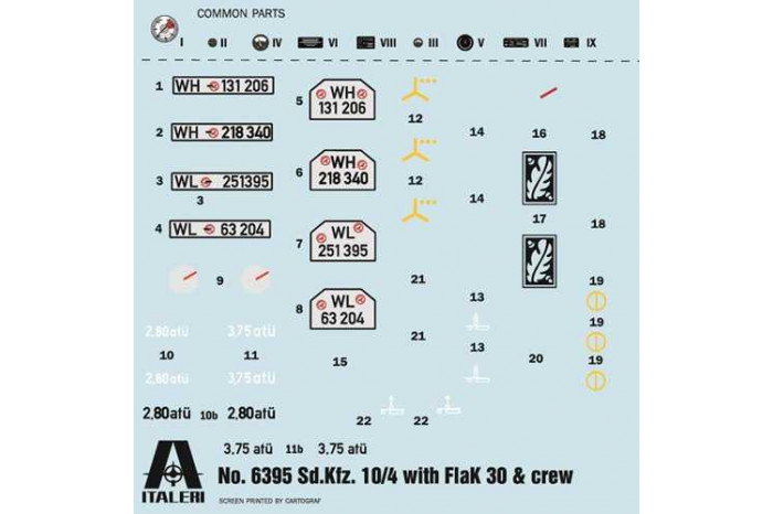 Model Kit military 6395 - Sd.Kfz 10/4 with Flak 30 and Crew (1:35)
