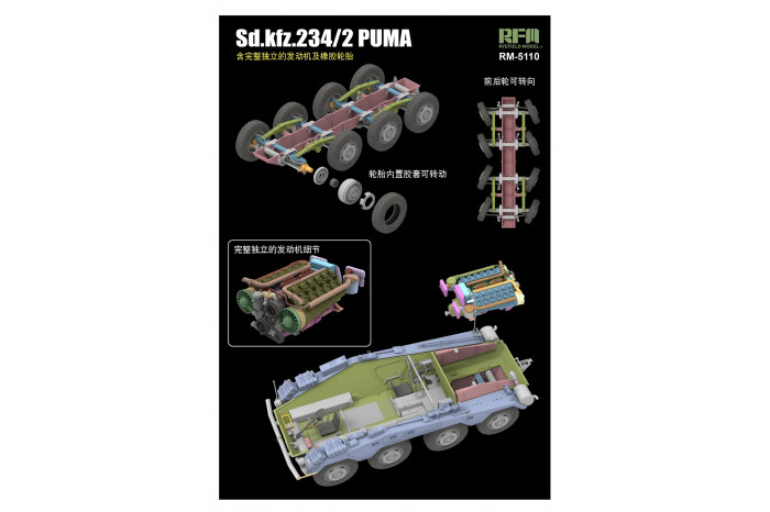 Sd.kfz 234/2 PUMA WITH ENGINE PARTS (1:35) - 5110