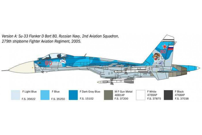 Model Kit letadlo 0197 - SUKHOI SU-27 D "SEA FLANKER" (1:72)