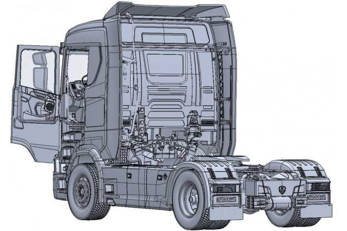 Model Kit truck 3971 - Scania S770 4x2 Normal Roof "Grey Cab" (1:24)