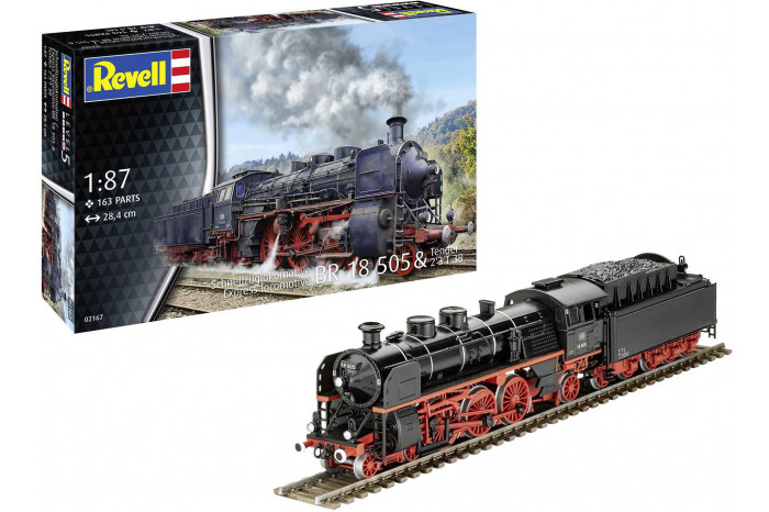 Plastic ModelKit lokomotiva 02167 - Express Locomotive BR 18 505 with Tender 2'3' T38 (1:87)