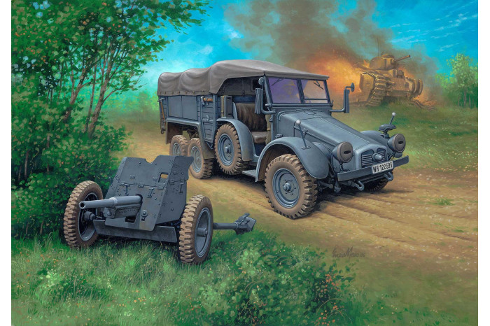 ModelSet military 63344 - Krupp Protze Kfz 69 with 3.7cm Pak (1:76)