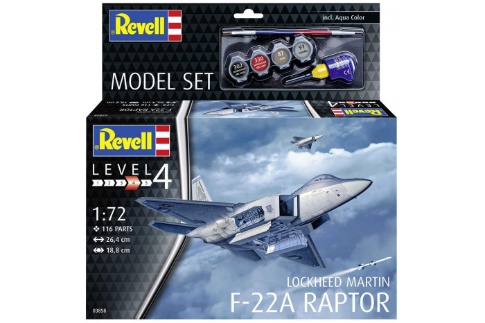 ModelSet letadlo 63858 - Lockheed Martin F-22A Raptor (1:72)