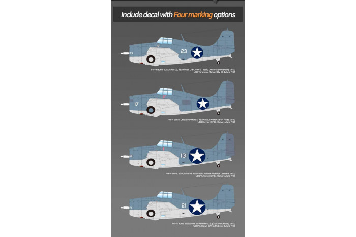 Model Kit letadlo 12355 - USN F4F-4 Wildcat "Battle of Midway" (1:48)