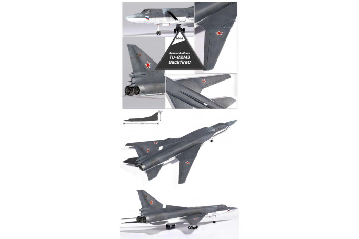 Model Kit letadlo 12636 - Russian Air Force Tu-22M3 Backfire C (1:144)
