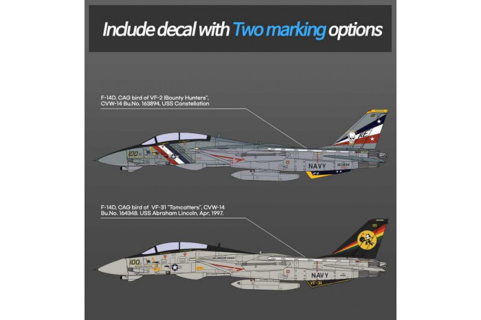 Model Kit letadlo 12590 - USN F-14D “VF-2 Bounty Hunters” (1:72)