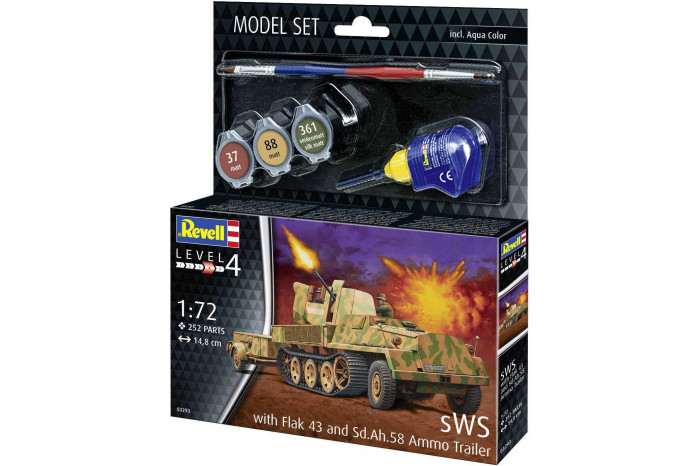 ModelSet military 63293 - sWS with Flak43 and Sd.Ah58 Ammo Trailer (1:72)