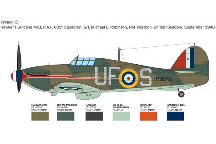 Model Kit letadlo 2838 - Hurricane Mk.I aces (1:48)