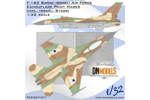 IAF F-16C Barak Israeli Camouflage Paint Masks Set (1:32) - 32/827-071