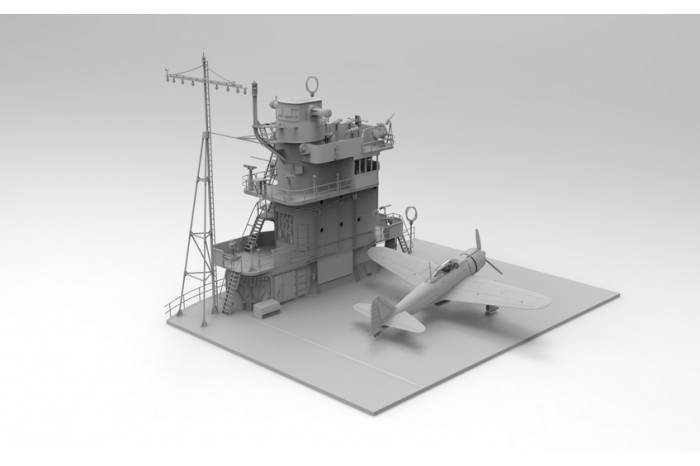 A6M2 ZERO & AKAGI BRIDGE w/Flight Deck COMBO (1:35) - 002