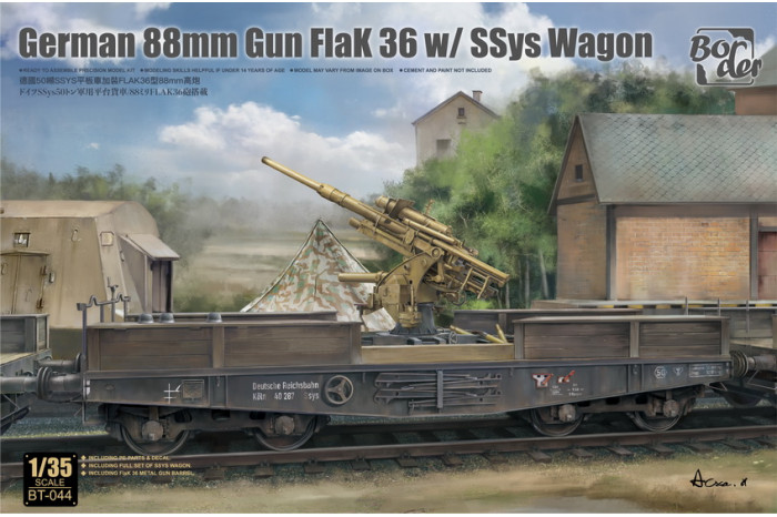 German 88mm Gun Flak 36 on SSys Wagon (1:35) - 044
