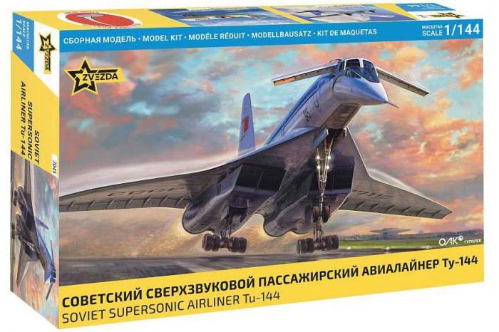 Model Kit letadlo 7045 - Tu-144 Supersonic civilian aircraft (1:144)