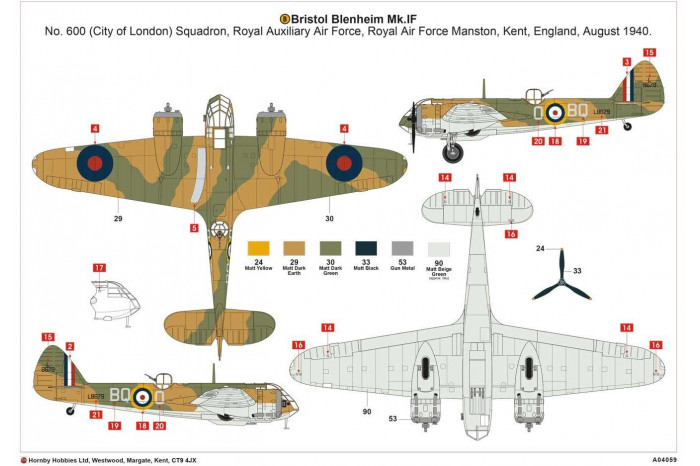 Classic Kit letadlo A04059 - BISTOL BLENHEIM MK1f (1:72)