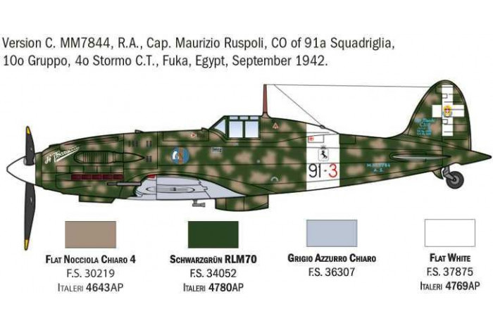 Model Kit letadlo 1481 - MC.202 Folgore Aces (1:72)