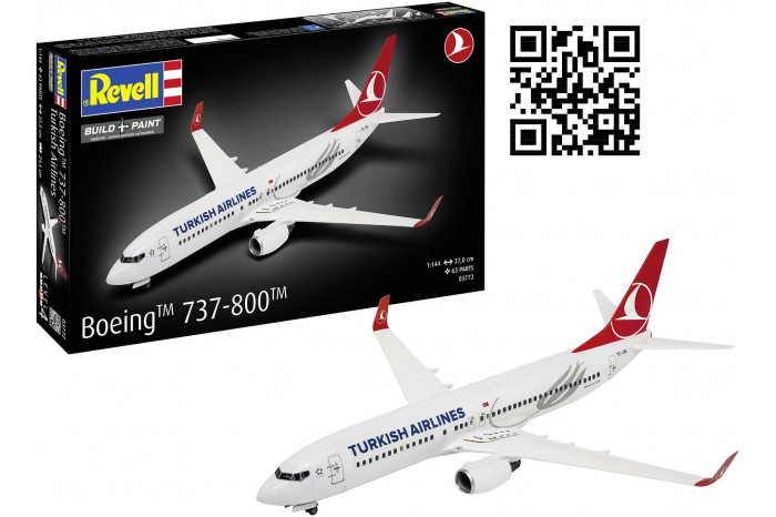 Plastic ModelKit letadlo 03772 - Boeing 737-800 "Turkish Airlines" (1:144)