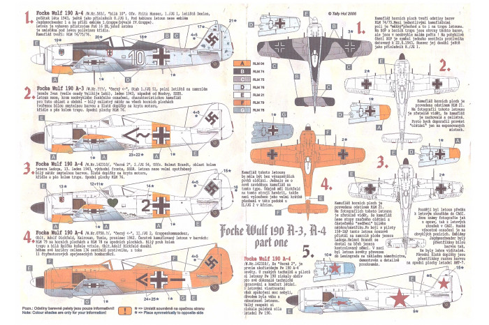 Decals - Fw-190 A-3, A-4, Pt.I (1:48) - 48036