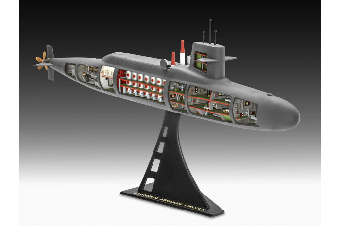 Plastic ModelKit ponorka 05185 - S.S.B. Abraham Lincoln with Interior (1:253)
