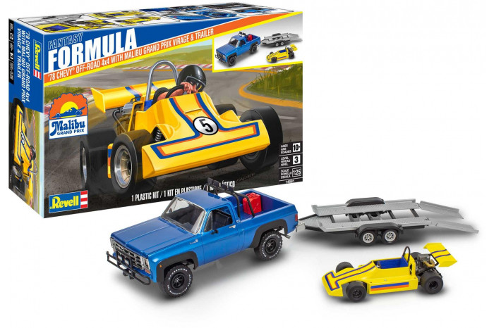 Plastic ModelKit MONOGRAM auto 4581 - 78 Chevy 4x4 Pickup with Go-kart (1:25)