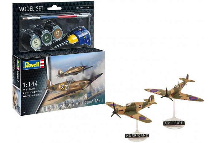 ModelSet letadlo 63771 - Spitfire Mk.Ia & Hurricane Mk.I (1:144)