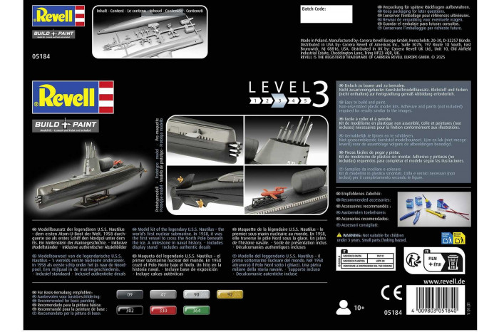 Plastic ModelKit ponorka 05184 - U.S.S. Nautilus (1:305)