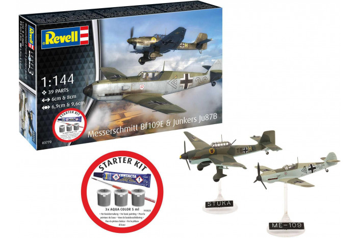 Starter Kit letadlo 73770 - Messerschmitt Bf109E & Ju87B Stuka (1:144)