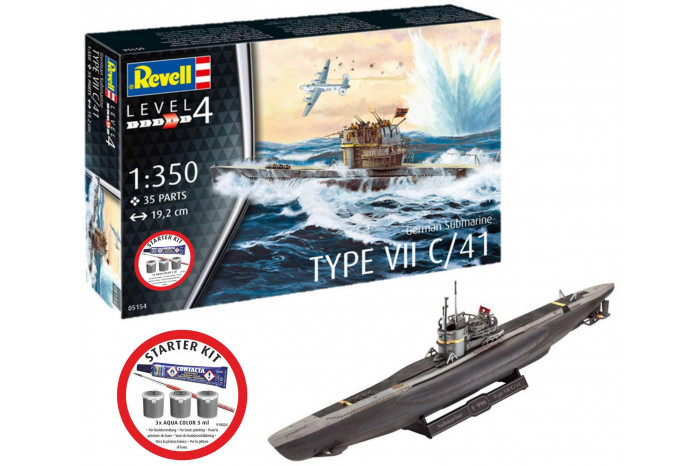 Starter Kit ponorka 75154 - German Submarine Type (1:350)