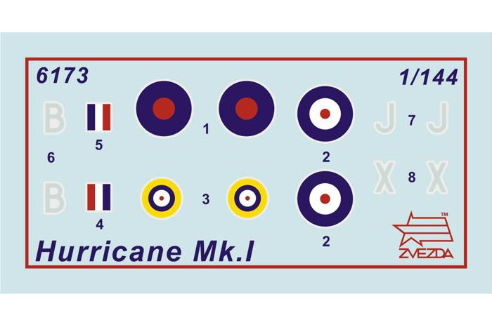 Wargames (WWII) letadlo 6173 - British Fighter "Hurricane Mk-1" (1:144)