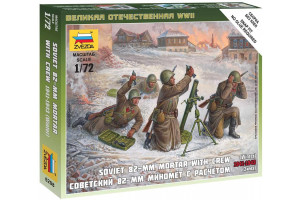 Wargames (WWII) figurky 6208 - Soviet 82mm Mortar with Crew (Winter Unif.) (1:72)