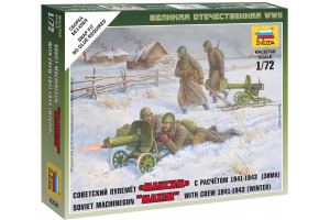 Wargames (WWII) figurky 6220 - Soviet Machine-gun with Crew (Winter Uniform) (1:72)