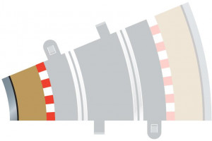 Rozšíření trati SCALEXTRIC C8280 - Border, Kerb & Barrier - Curve - R2 - 22.5DEG Inner