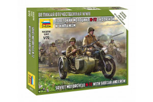 Wargames (WWII) figurky 6277 - Soviet M-72 Sidecar Motorcycle w/Crew (1:72)