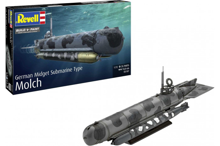 Plastic ModelKit ponorka 05187 - German Midget Submarine Type Molch (1:72)