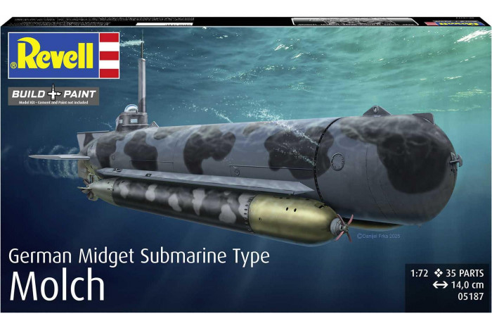 Plastic ModelKit ponorka 05187 - German Midget Submarine Type Molch (1:72)