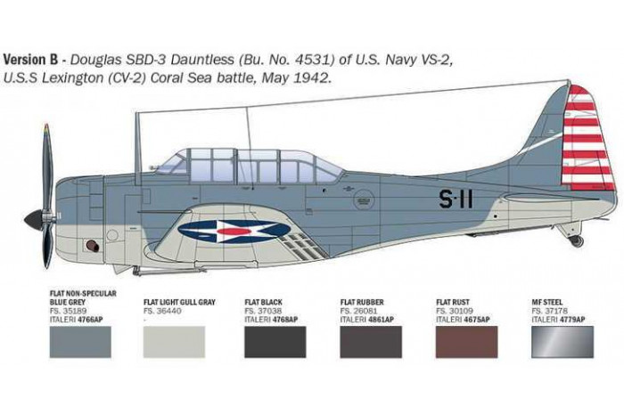 Model Kit letadlo 2841 - USN SBD-3 DAUNTLESS (1:48)