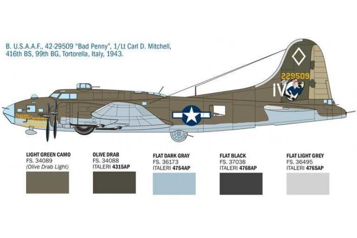 Model Kit letadlo 1487 - B-17F Flying Fortress (1:72)
