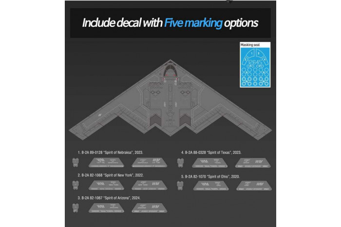 Model Kit letadlo 12645 - USAF B-2A "Stealth Bomber“ (1:144)