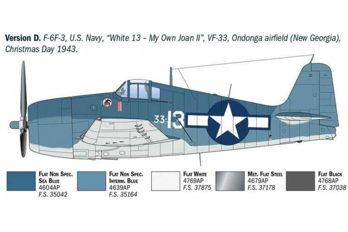 Model Kit letadlo 91213 - F6F-3/5 Hellcat (1:72)