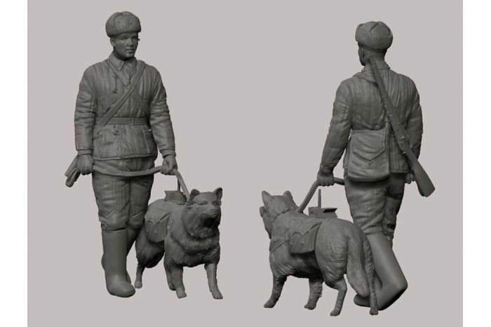 Model Kit figurky 3611 - Soviet Tank Hunters with dogs (1:35)