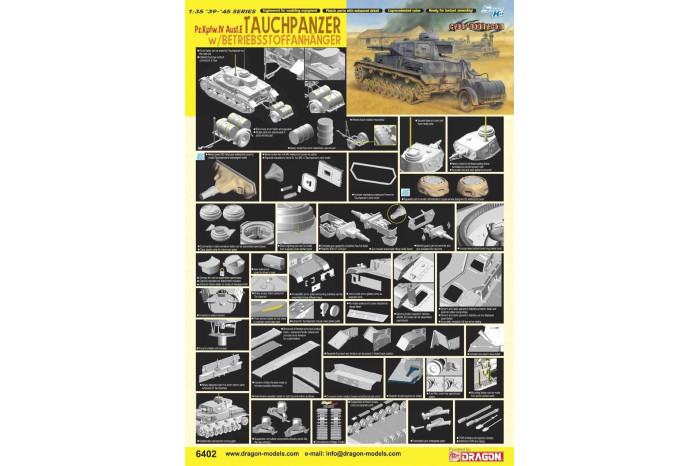 Model Kit tank 6402 - Pz.Kpfw.IV Ausf.E TAUCHPANZER w/BETRIEBSSTOFFANHÄNGER (1:35)