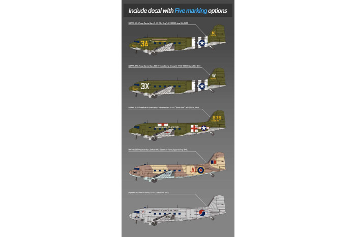 Model Kit letadlo 12633 - USAAF C-47 Skytrain (1:144)