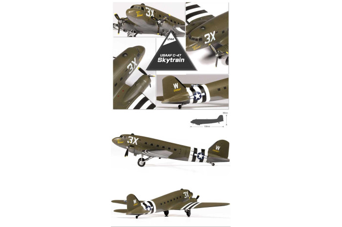 Model Kit letadlo 12633 - USAAF C-47 Skytrain (1:144)