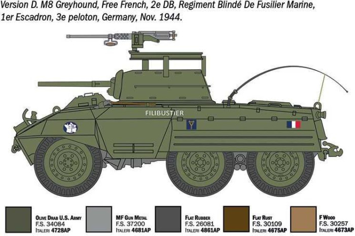 Model Kit military 7087 - M8 Greyhound / M20 (1:72)