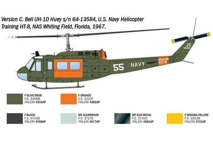 Model Kit vrtulník 2845 - AB.205 / UH-1D "SAR" (1:48)