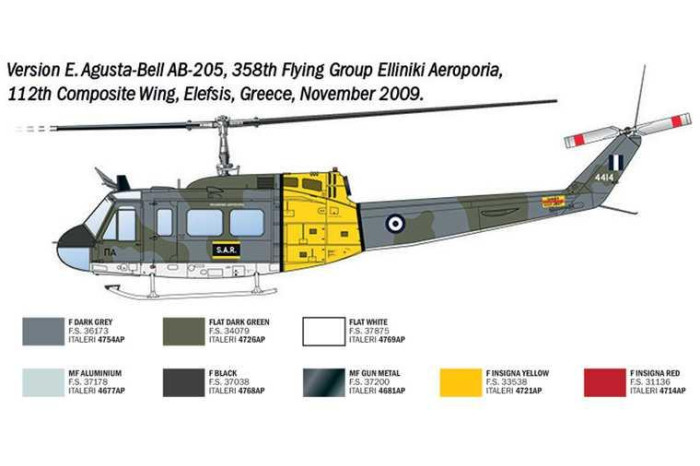 Model Kit vrtulník 2845 - AB.205 / UH-1D "SAR" (1:48)